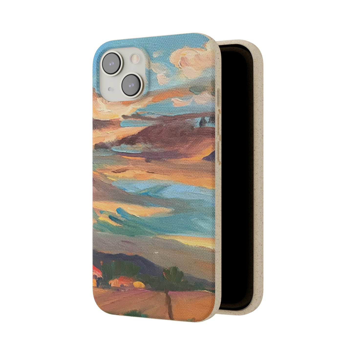 Biodegradable Phone Case with 'Fall Sky' Landscape Original Artwork by Barbara Cleary