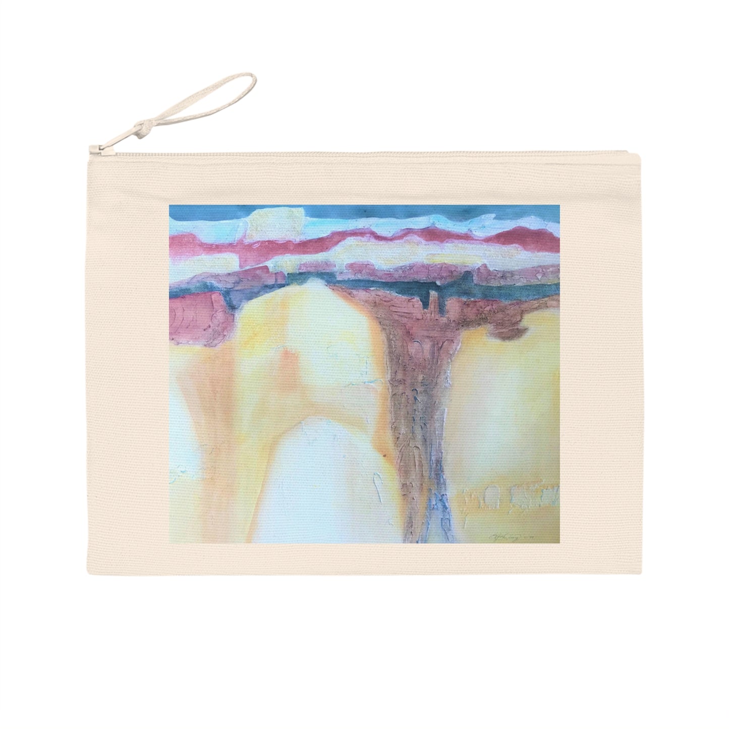 Eco-Friendly Pencil Case with 'Southwest Mixed Media' I Original Artwork by American Artist Barbara Cleary