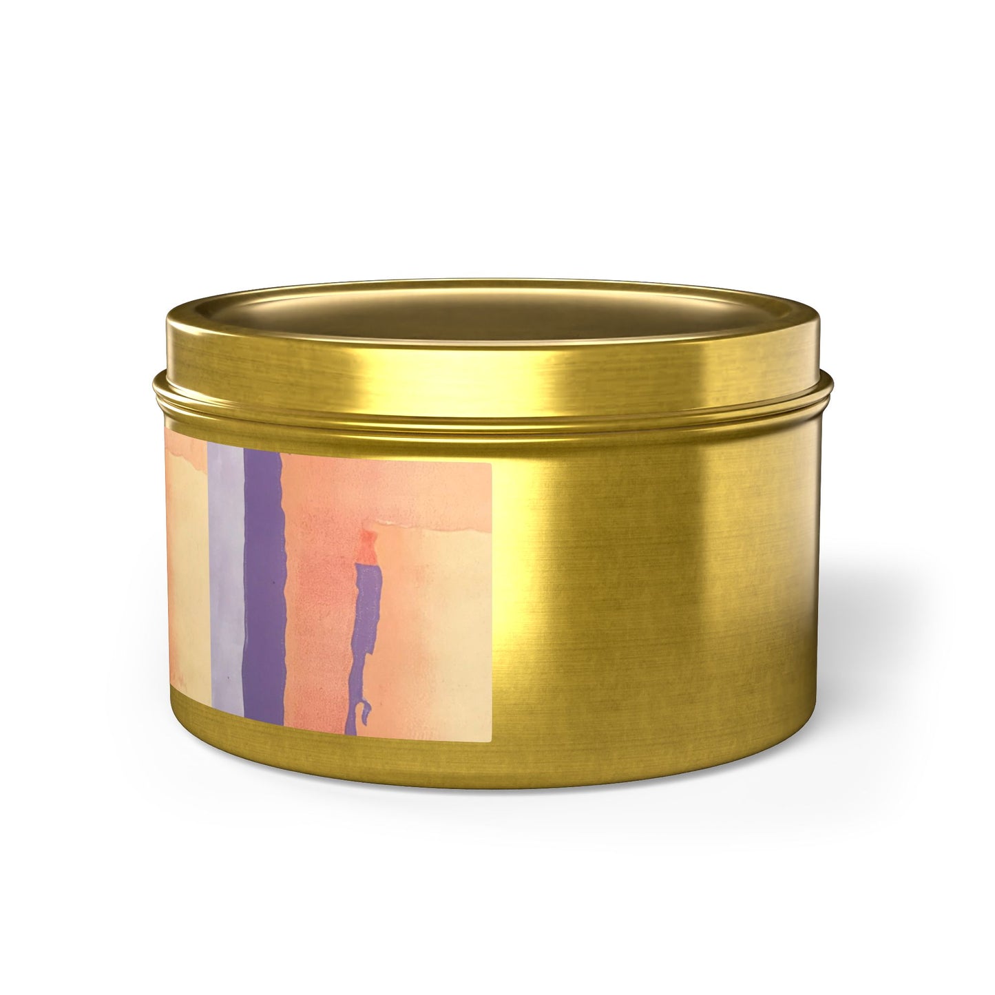 8oz Eco-Friendly Scented or Unscented Soy Wax Tin Candle with 'Spirit of the Southwest' Abstract Artwork by American Artist Barbara Cleary