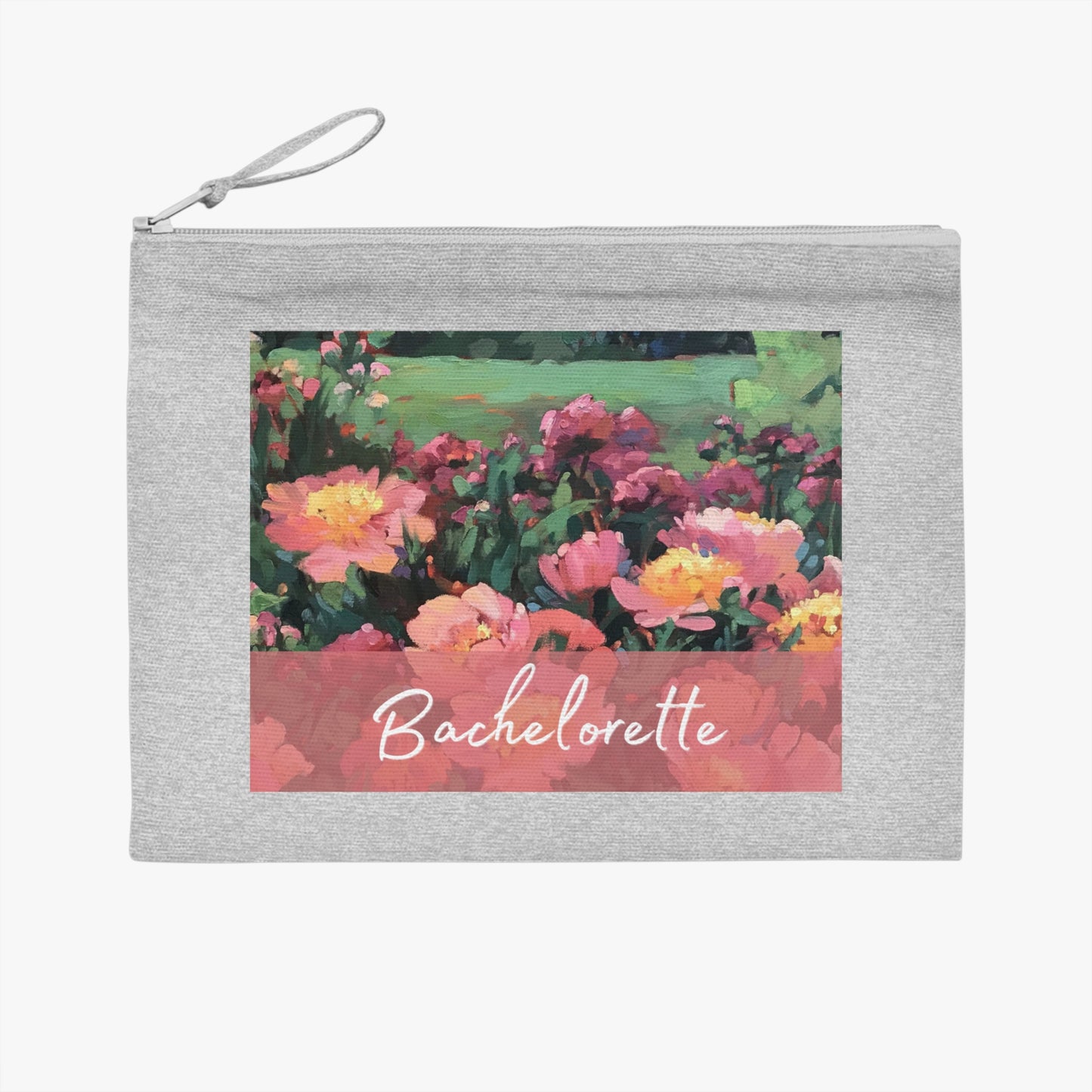 'Bachelorette' Eco-Friendly Pouch I Bridal Collection I with 'Pink Princess' Original Artwork by American Artist Barbara Cleary