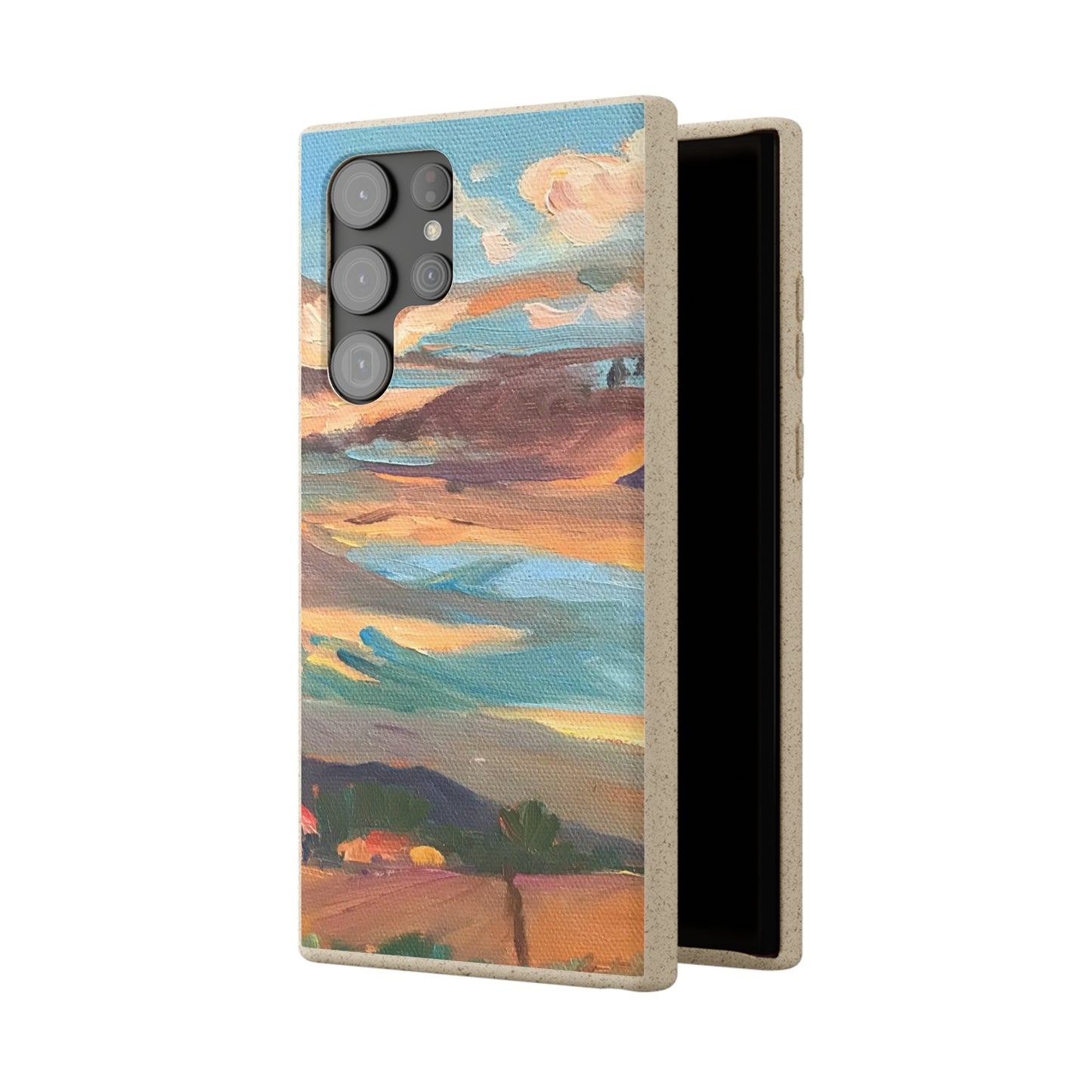 Biodegradable Phone Case with 'Fall Sky' Landscape Original Artwork by Barbara Cleary