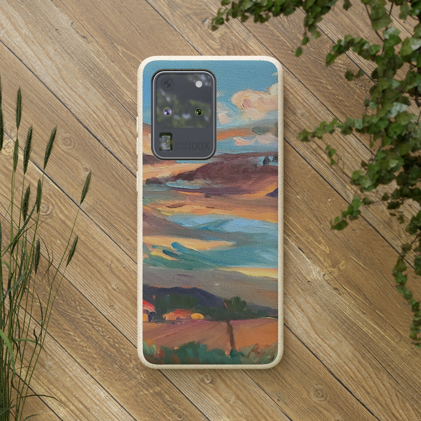 Biodegradable Phone Case with 'Fall Sky' Landscape Original Artwork by Barbara Cleary