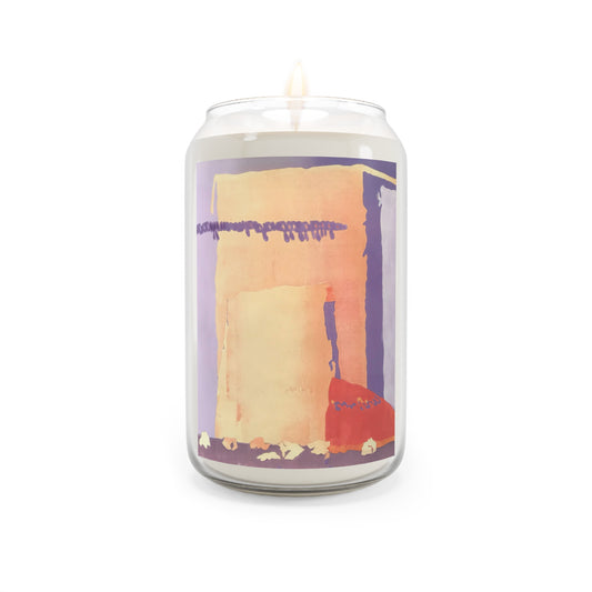 13.75oz Eco-Friendly Scented or Unscented Soy Wax Candle Jar with 'Spirit of the Southwest' Abstract Artwork by American Artist Barbara Cleary