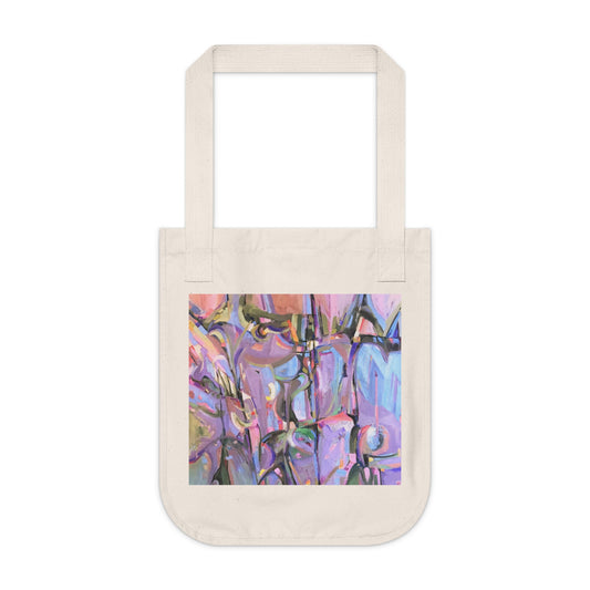 Organic Canvas Tote Bag with 'Passages' I Original Artwork by American Artist Barbara Cleary