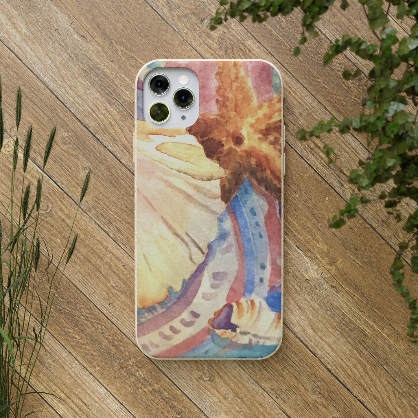 Biodegradable Phone Case with 'Treasures of the Tide' Watercolor Original Artwork by Barbara Cleary