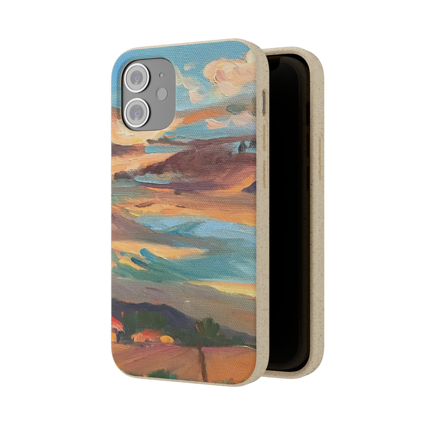 Biodegradable Phone Case with 'Fall Sky' Landscape Original Artwork by Barbara Cleary