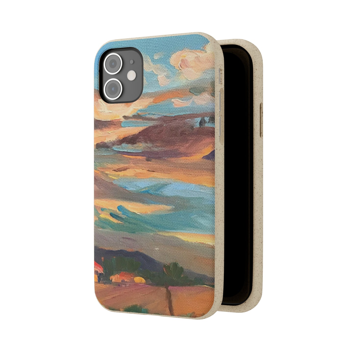 Biodegradable Phone Case with 'Fall Sky' Landscape Original Artwork by Barbara Cleary