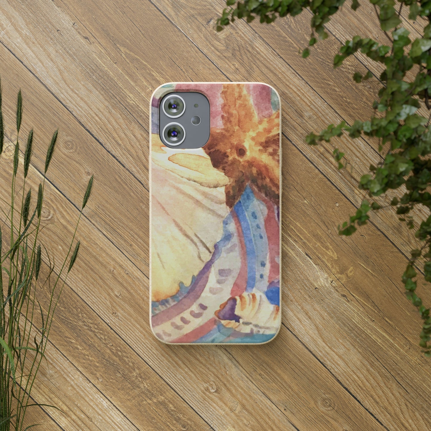 Biodegradable Phone Case with 'Treasures of the Tide' Watercolor Original Artwork by Barbara Cleary