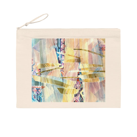 Eco-Friendly Pouch with 'Loom Series' Abstract I Original Artwork by American Artist Barbara Cleary