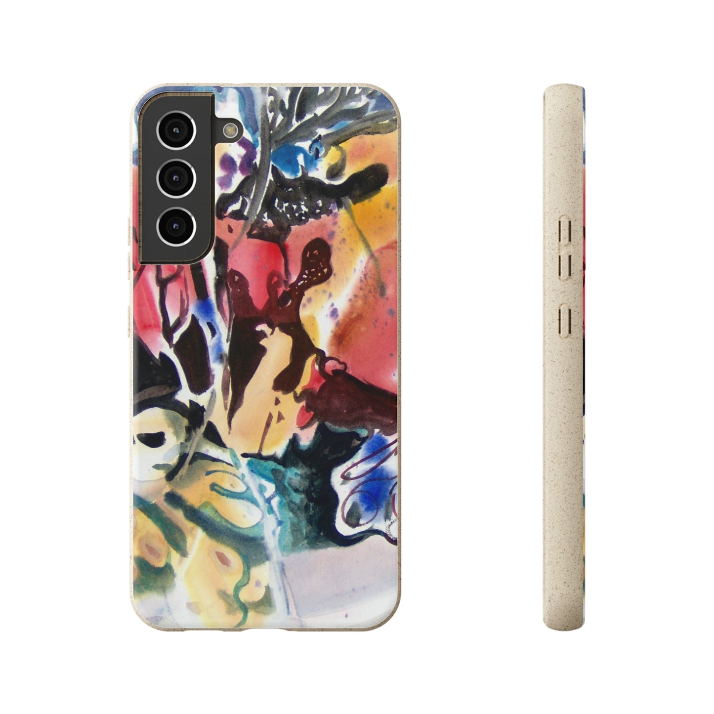 Biodegradable Phone Case with 'Floral Fantasy' Abstract Original Artwork by Barbara Cleary