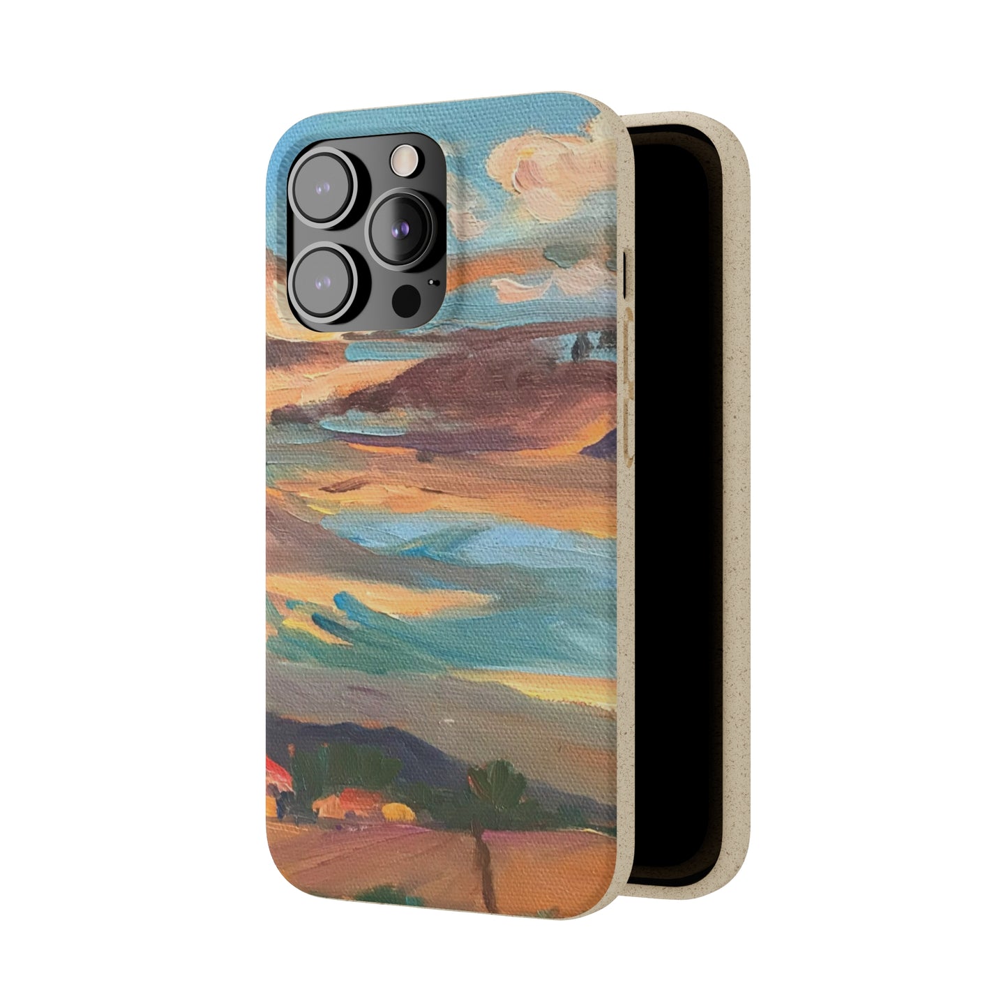 Biodegradable Phone Case with 'Fall Sky' Landscape Original Artwork by Barbara Cleary