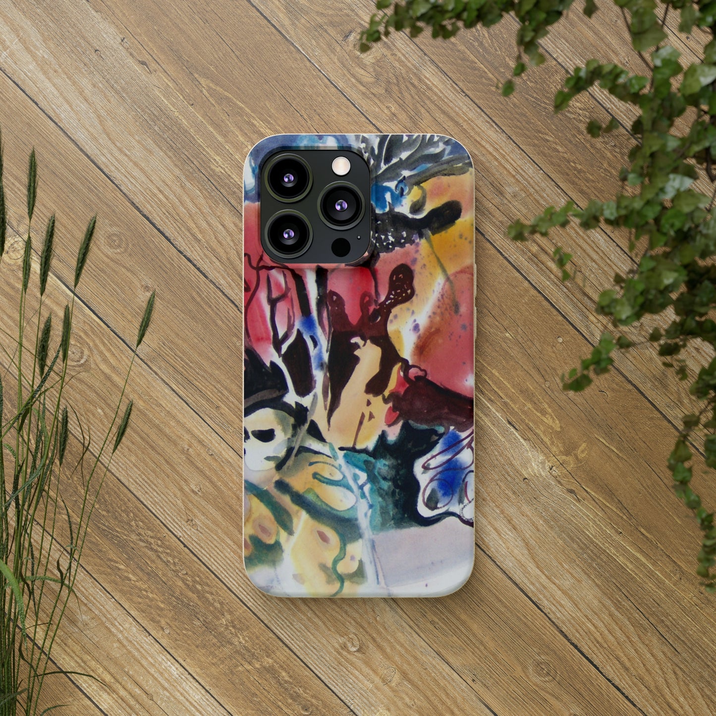 Biodegradable Phone Case with 'Floral Fantasy' Abstract Original Artwork by Barbara Cleary