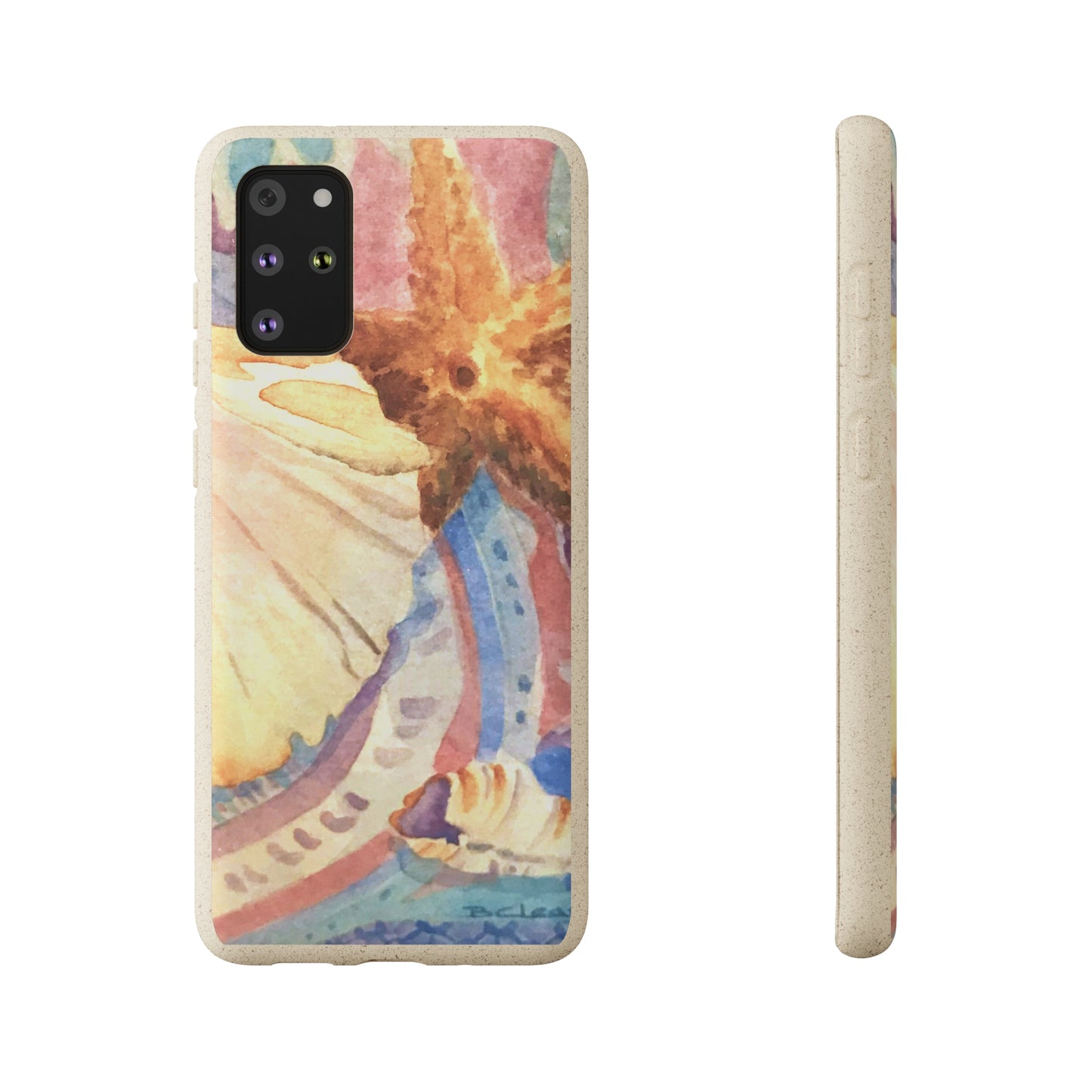 Biodegradable Phone Case with 'Treasures of the Tide' Watercolor Original Artwork by Barbara Cleary