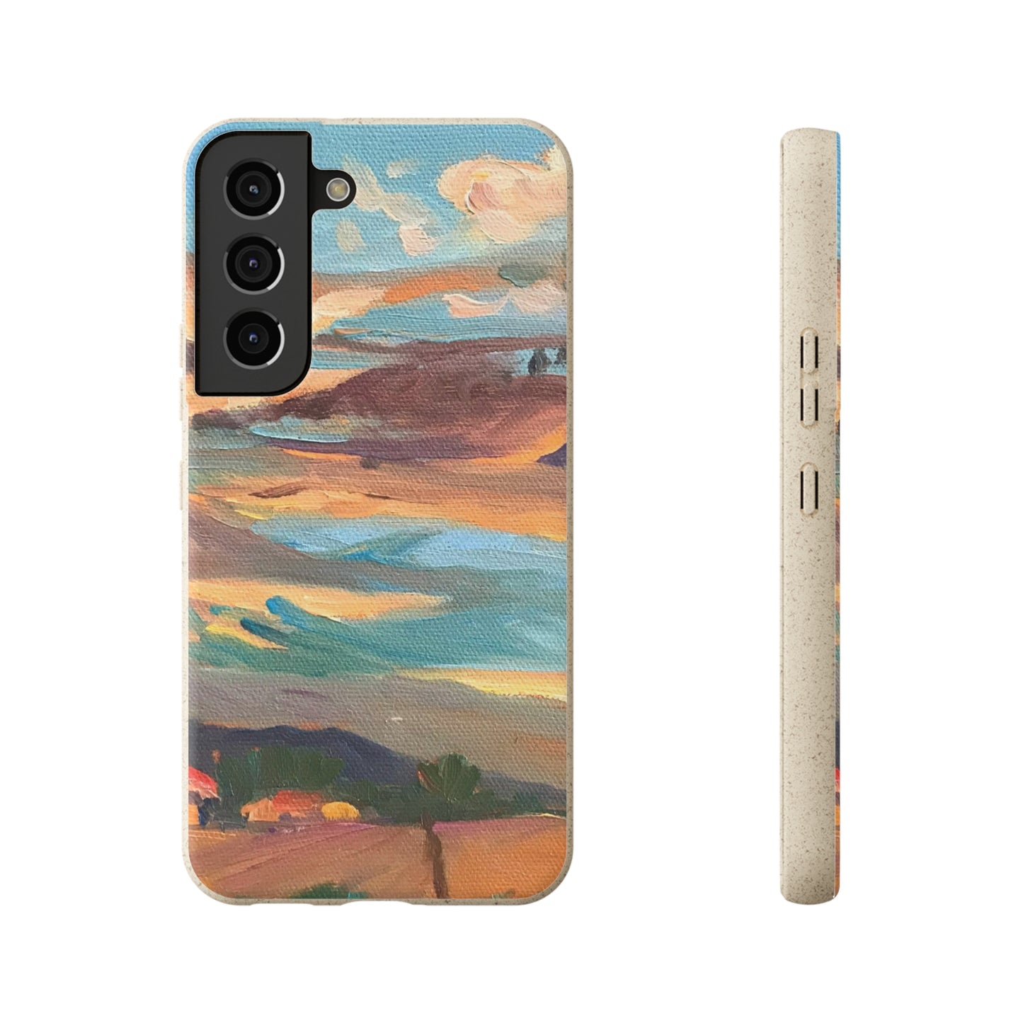 Biodegradable Phone Case with 'Fall Sky' Landscape Original Artwork by Barbara Cleary