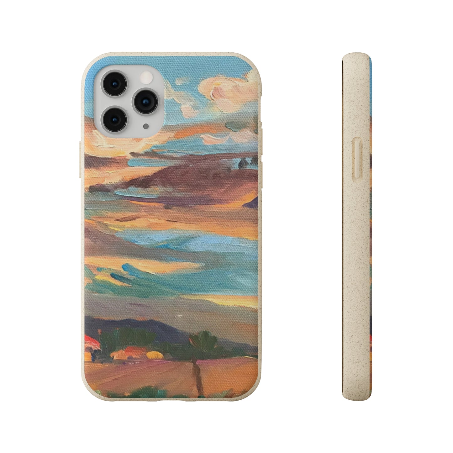 Biodegradable Phone Case with 'Fall Sky' Landscape Original Artwork by Barbara Cleary