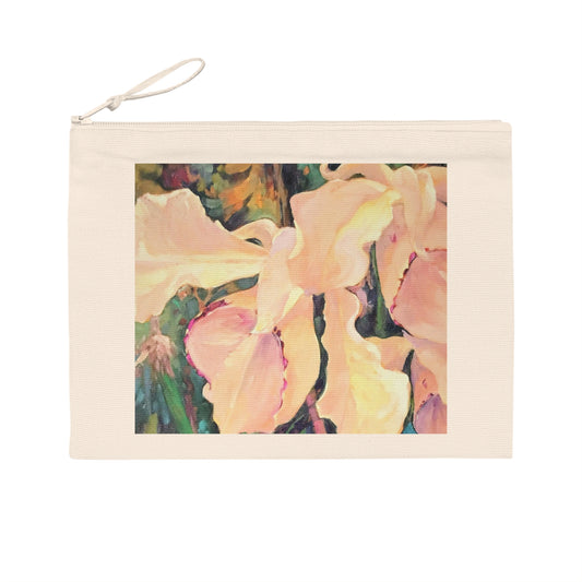 Eco-Friendly Pencil Case with 'Orchid' I Original Artwork by American Artist Barbara Cleary