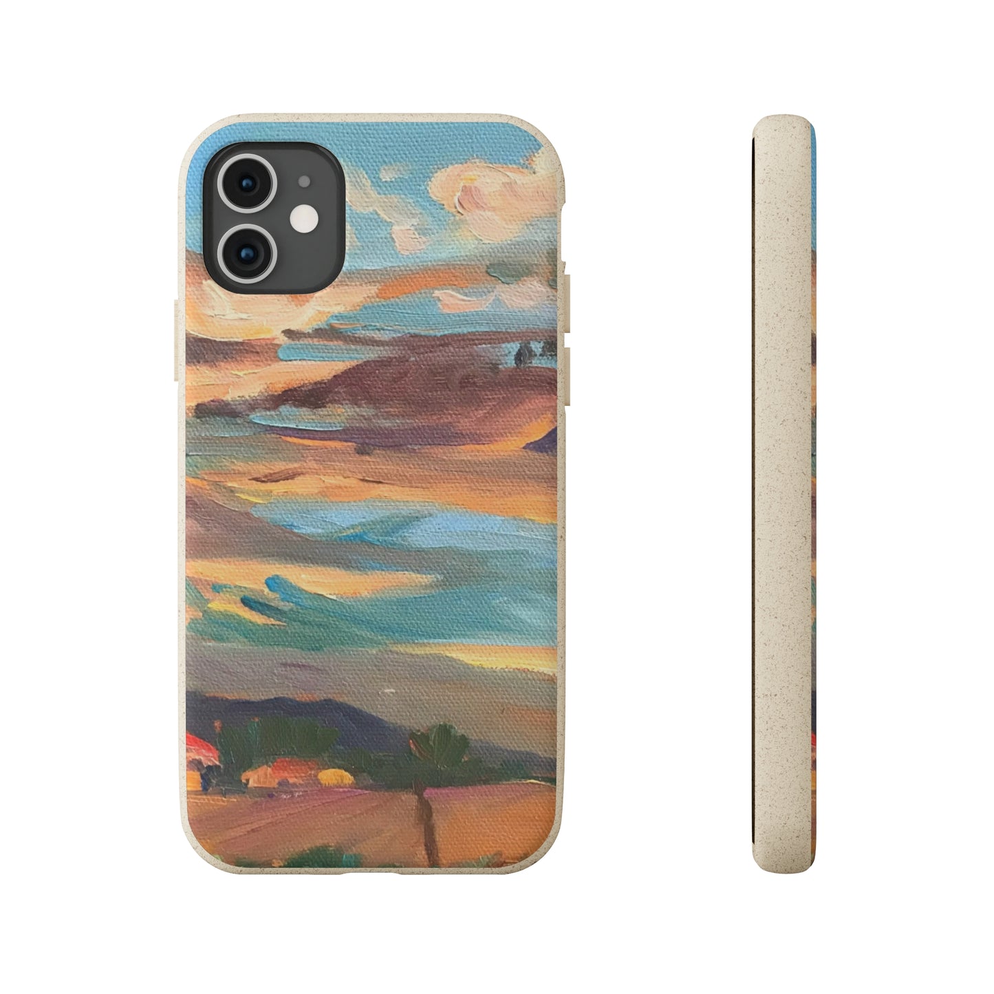 Biodegradable Phone Case with 'Fall Sky' Landscape Original Artwork by Barbara Cleary