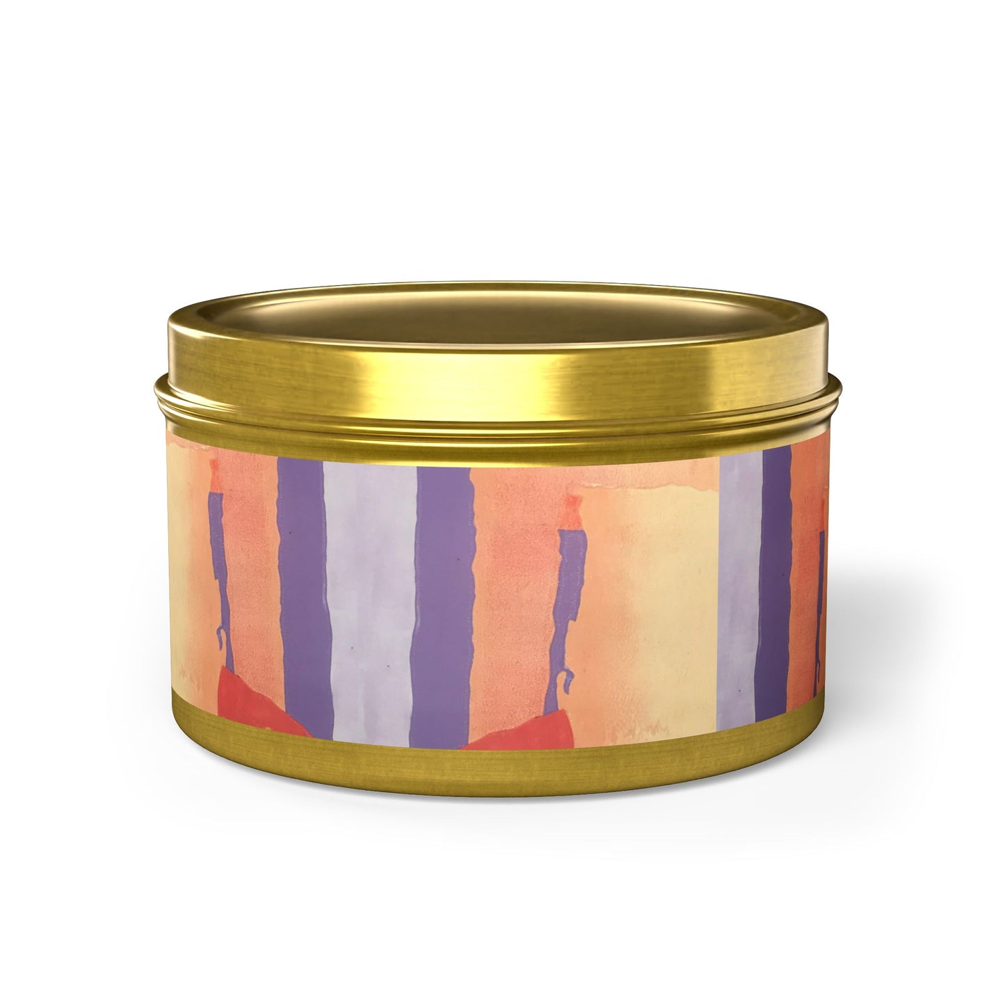 8oz Eco-Friendly Scented or Unscented Soy Wax Tin Candle with 'Spirit of the Southwest' Abstract Artwork by American Artist Barbara Cleary