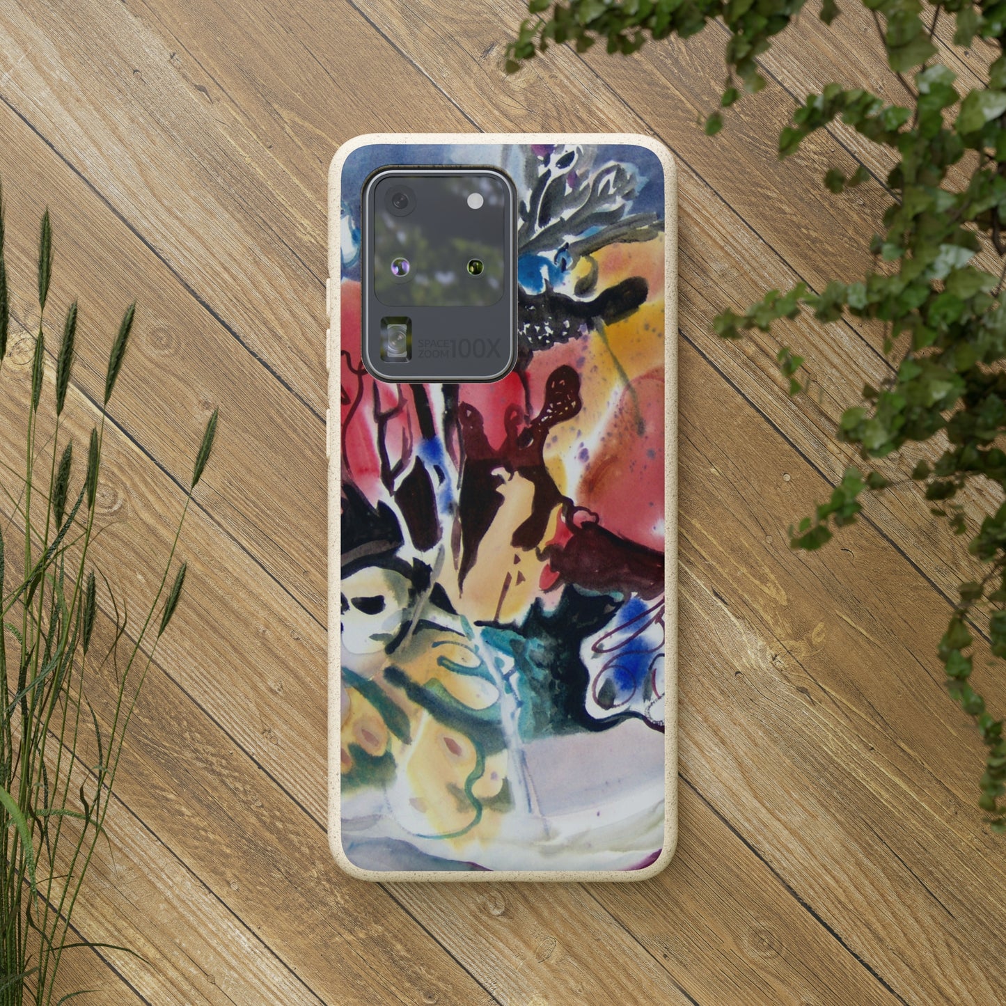 Biodegradable Phone Case with 'Floral Fantasy' Abstract Original Artwork by Barbara Cleary