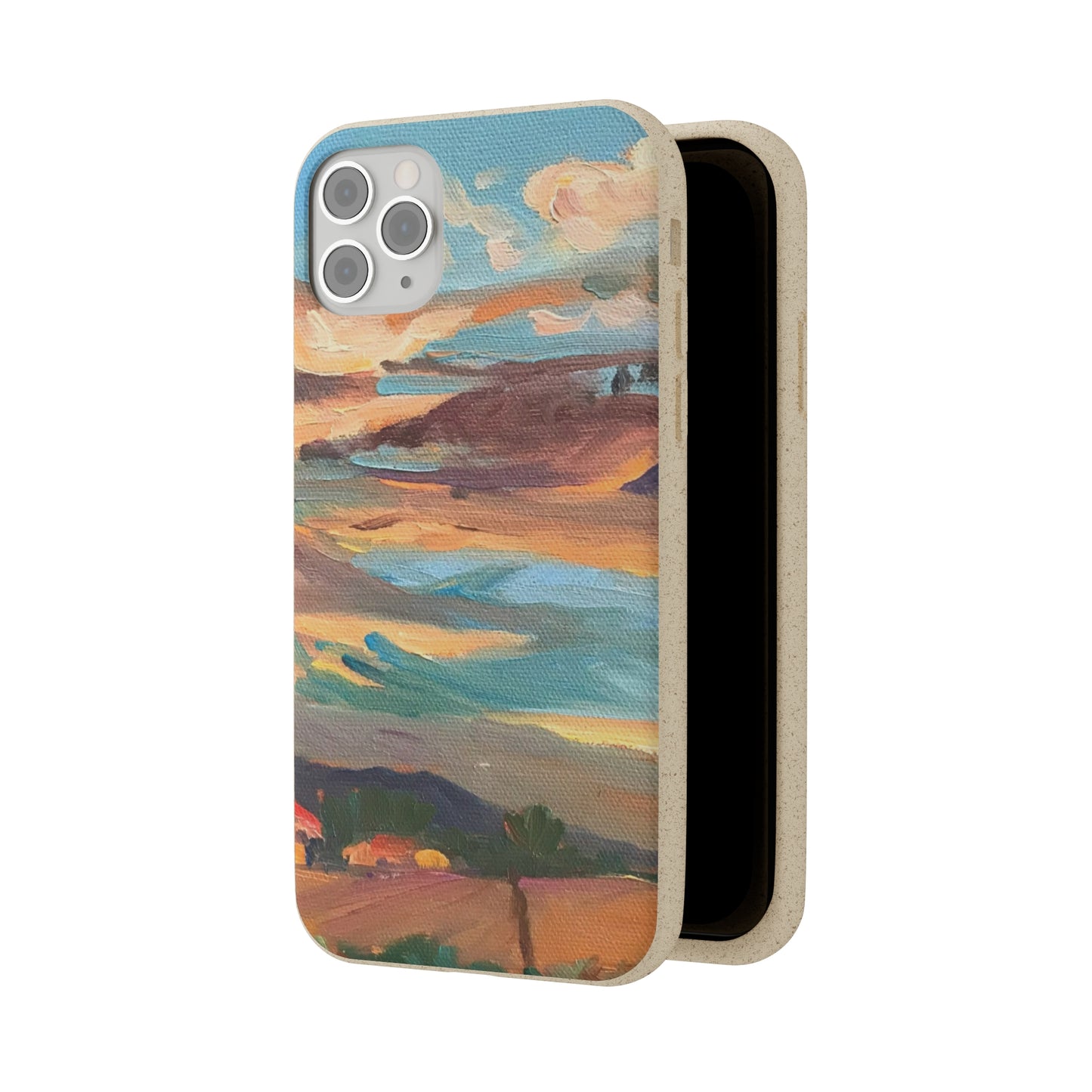 Biodegradable Phone Case with 'Fall Sky' Landscape Original Artwork by Barbara Cleary