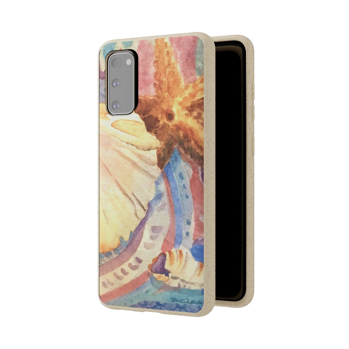 Biodegradable Phone Case with 'Treasures of the Tide' Watercolor Original Artwork by Barbara Cleary