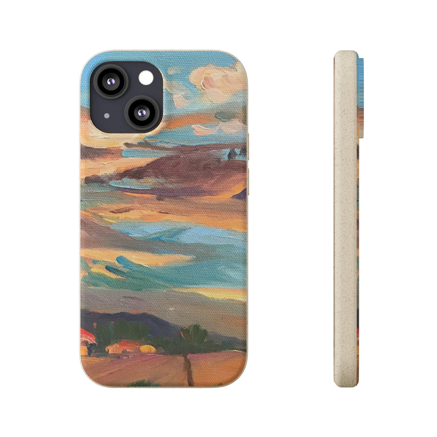 Biodegradable Phone Case with 'Fall Sky' Landscape Original Artwork by Barbara Cleary