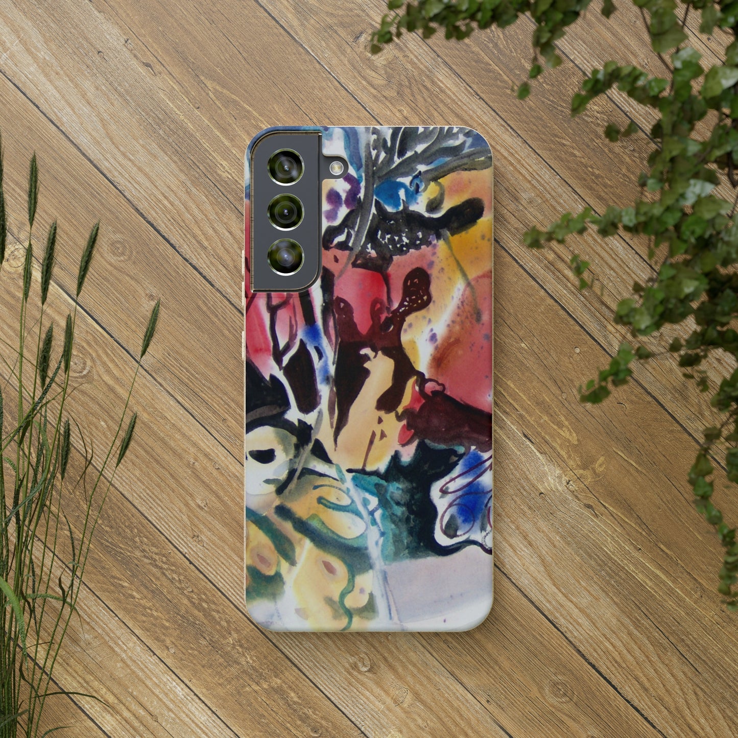 Biodegradable Phone Case with 'Floral Fantasy' Abstract Original Artwork by Barbara Cleary