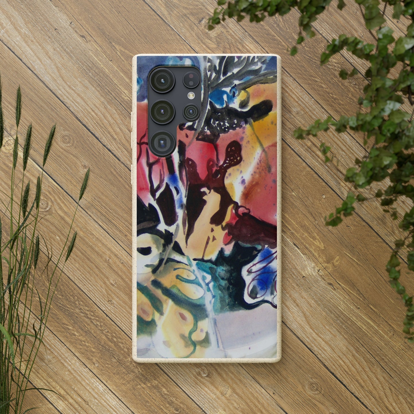 Biodegradable Phone Case with 'Floral Fantasy' Abstract Original Artwork by Barbara Cleary