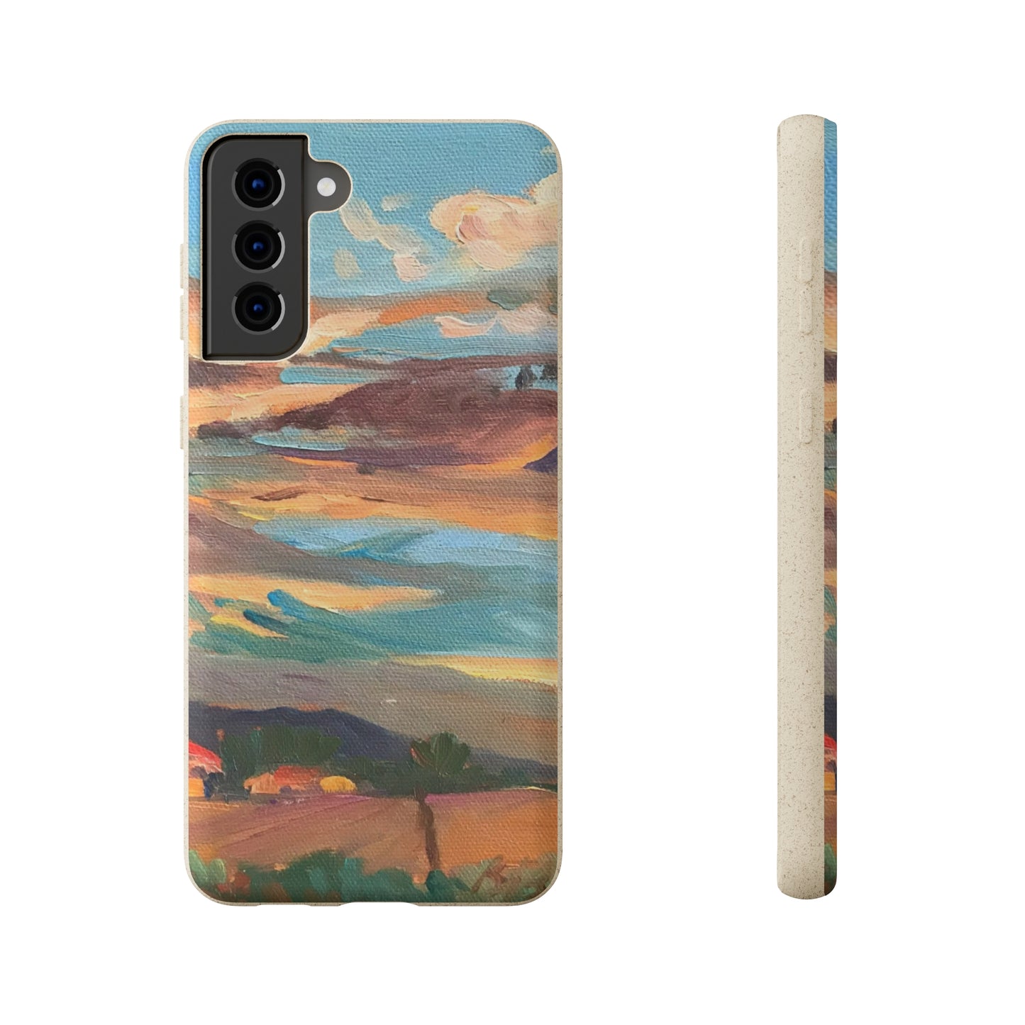 Biodegradable Phone Case with 'Fall Sky' Landscape Original Artwork by Barbara Cleary