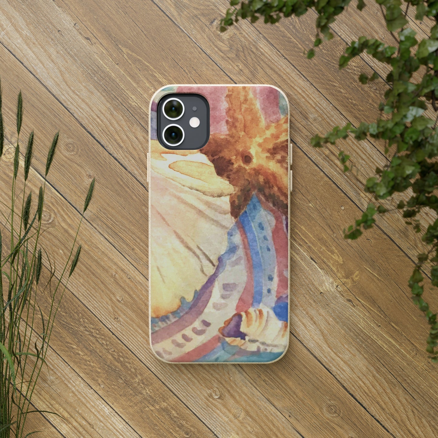 Biodegradable Phone Case with 'Treasures of the Tide' Watercolor Original Artwork by Barbara Cleary