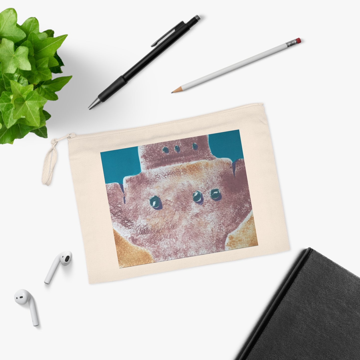 Eco-Friendly Pencil Case with 'Pueblo Series 1'  Original Fine Art by American Artist Barbara Cleary | Barbara Cleary Designs