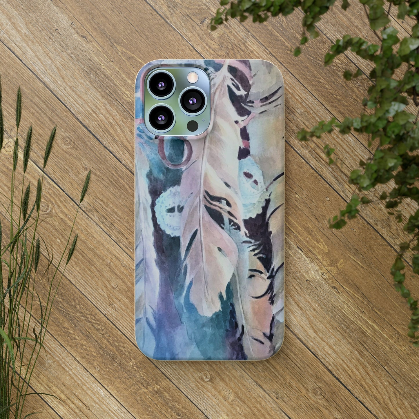 Biodegradable Phone Case with 'Conchos' Watercolor Original Artwork by Barbara Cleary