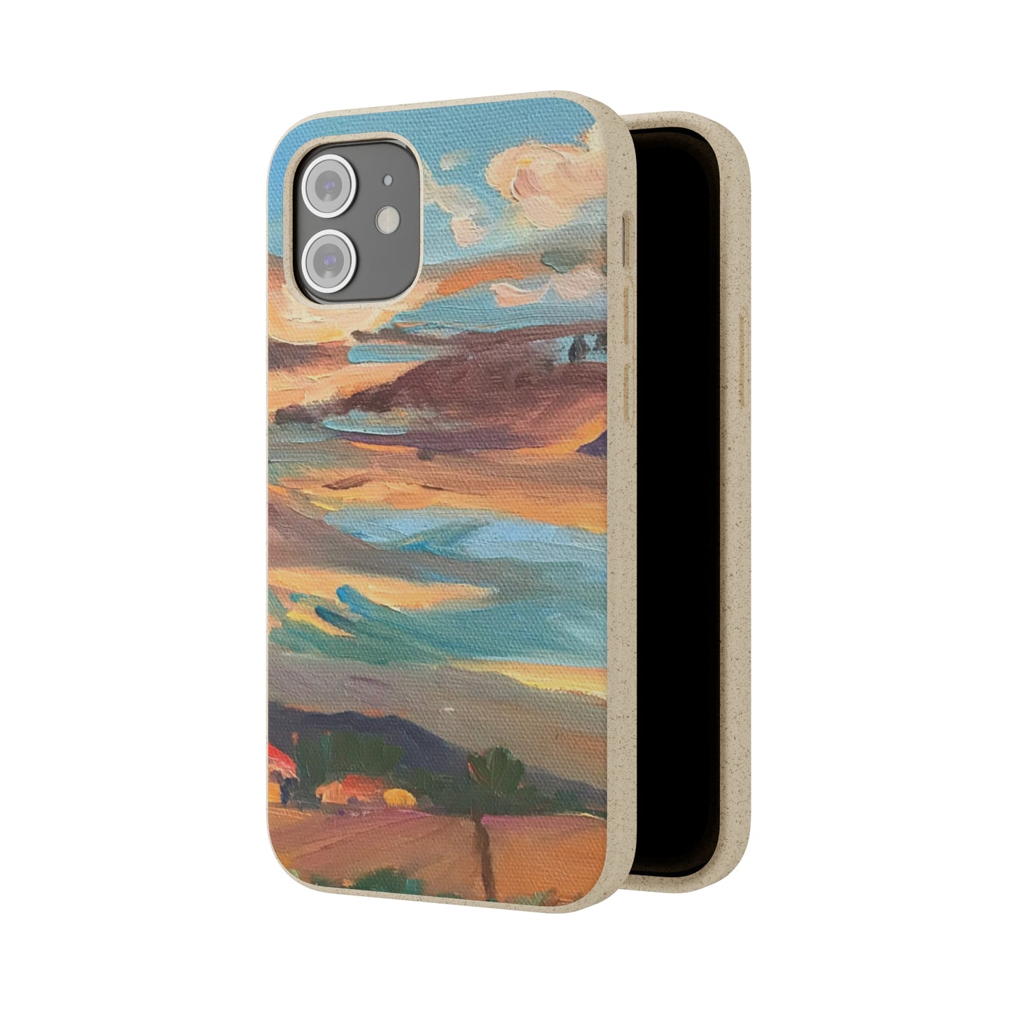 Biodegradable Phone Case with 'Fall Sky' Landscape Original Artwork by Barbara Cleary