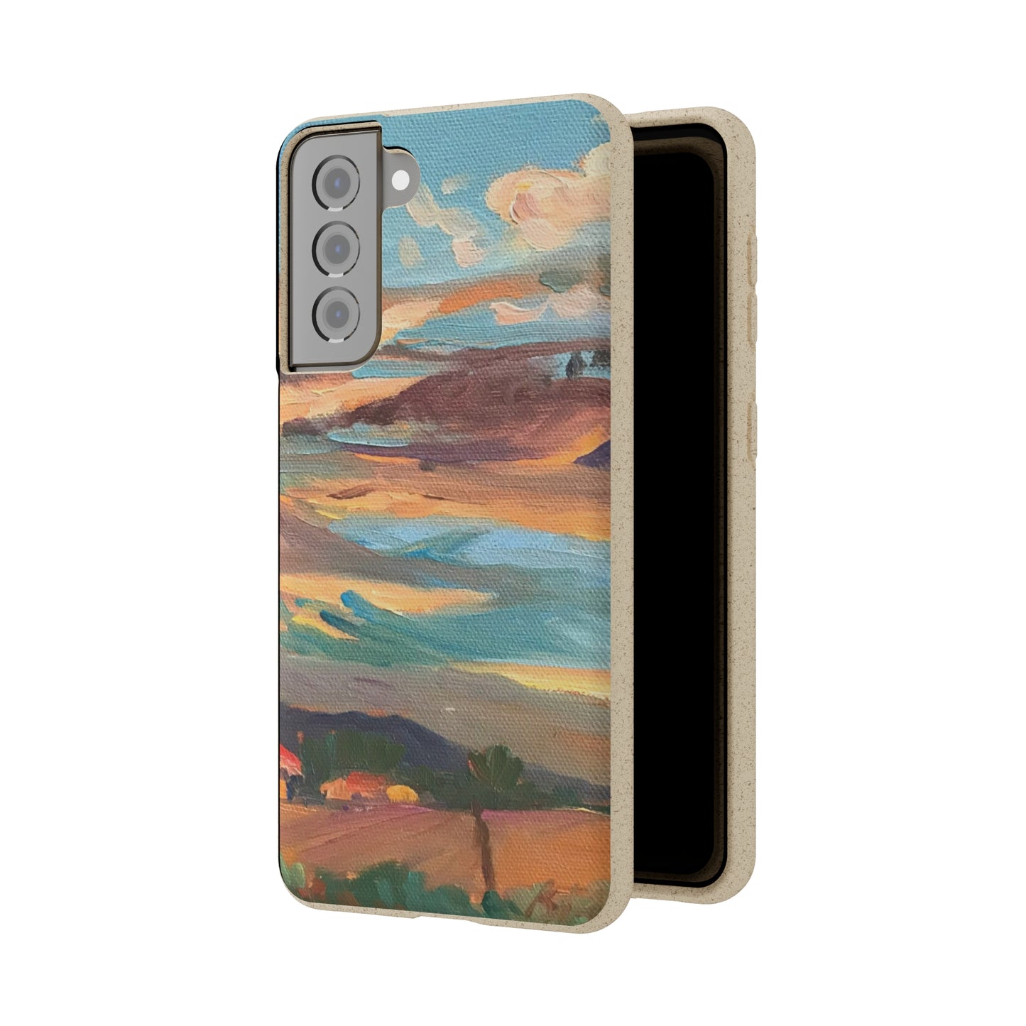 Biodegradable Phone Case with 'Fall Sky' Landscape Original Artwork by Barbara Cleary