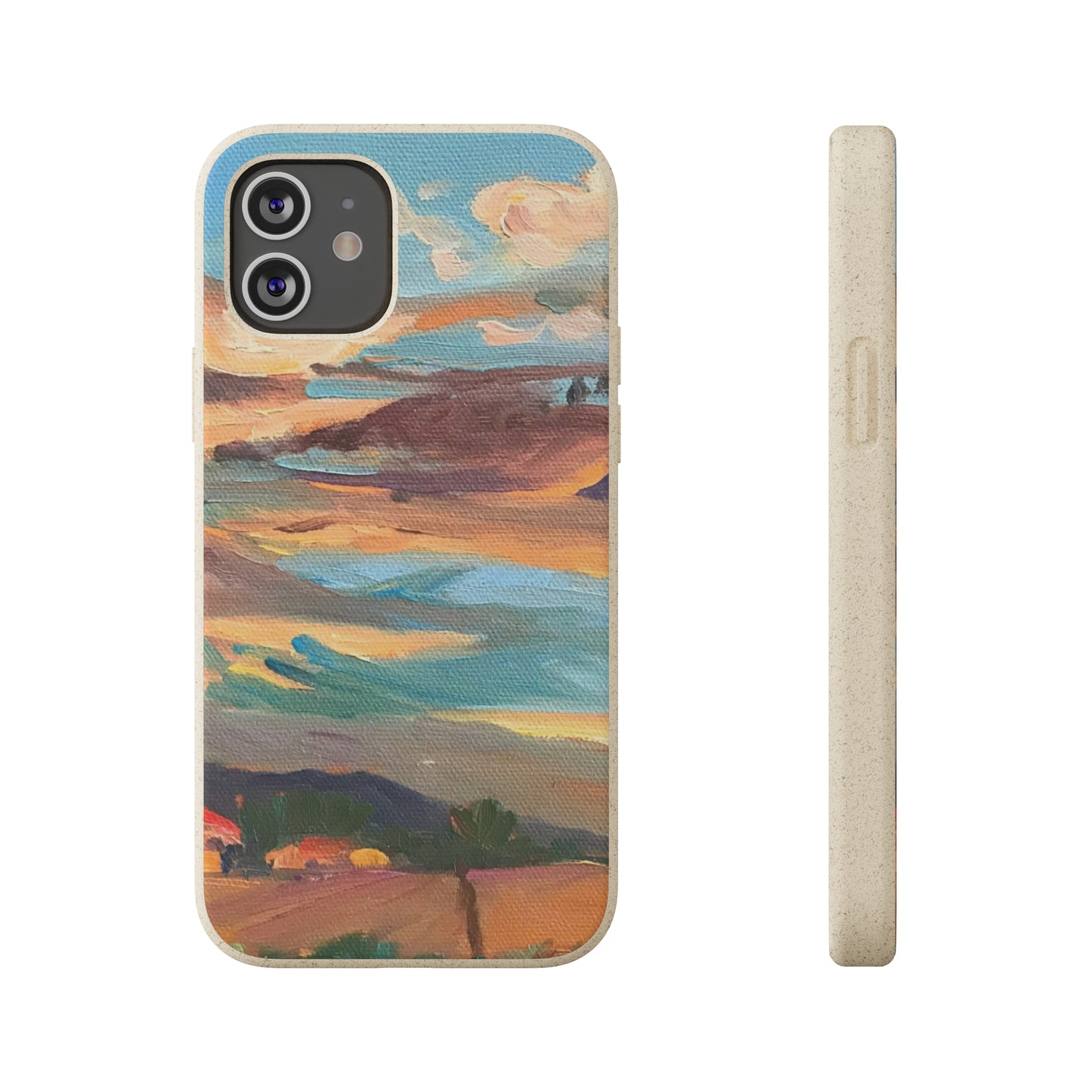 Biodegradable Phone Case with 'Fall Sky' Landscape Original Artwork by Barbara Cleary