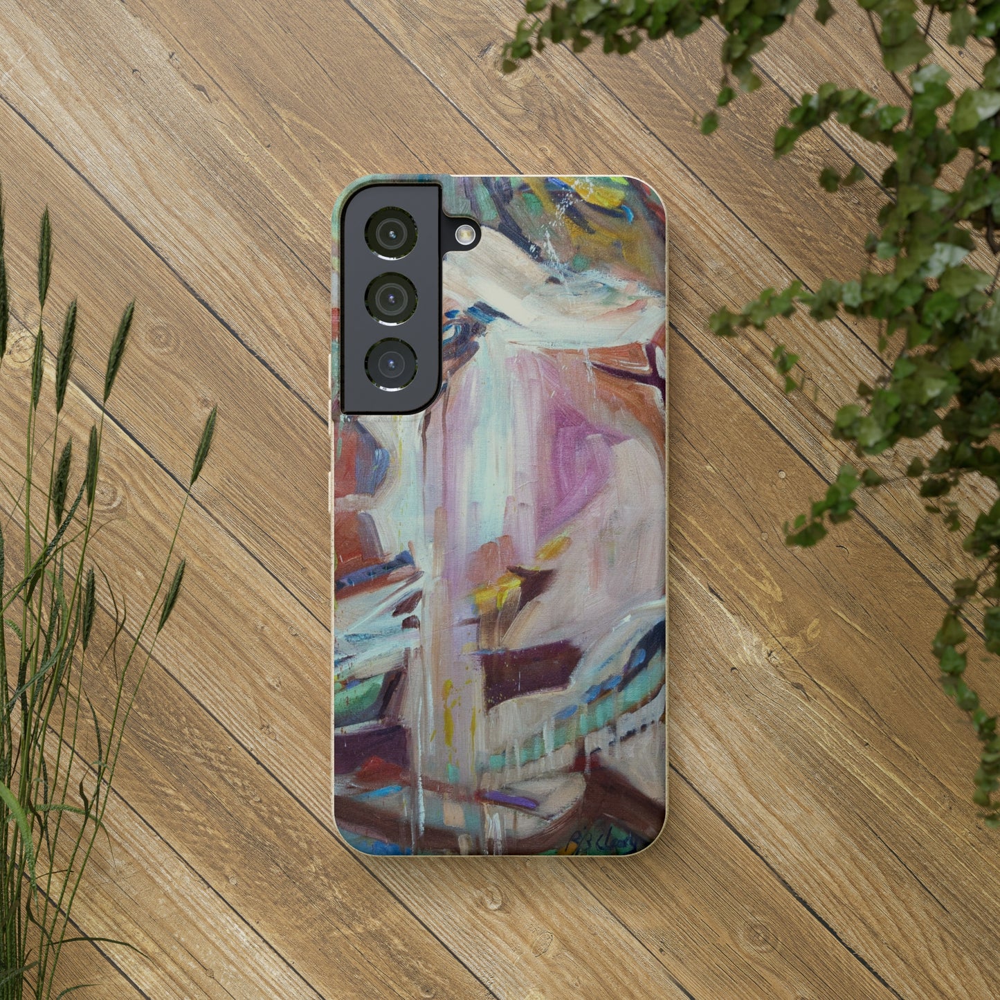 Biodegradable Phone Case with 'All Seasons' Abstract Original Artwork by Barbara Cleary