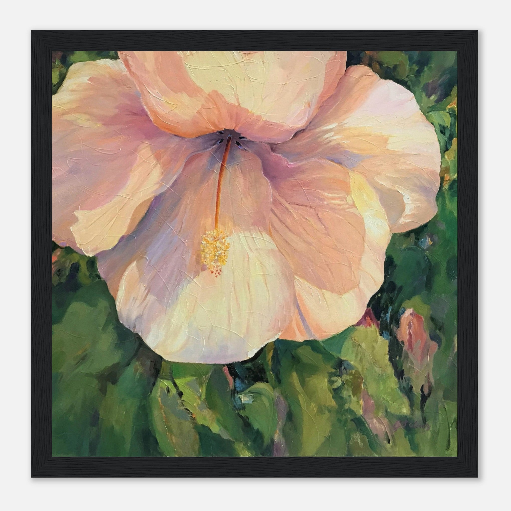 Hibiscus offers art, Hibiscus oil painting, original art, wall decor, hibiscus, hibiscus painting, floral painting, flowers