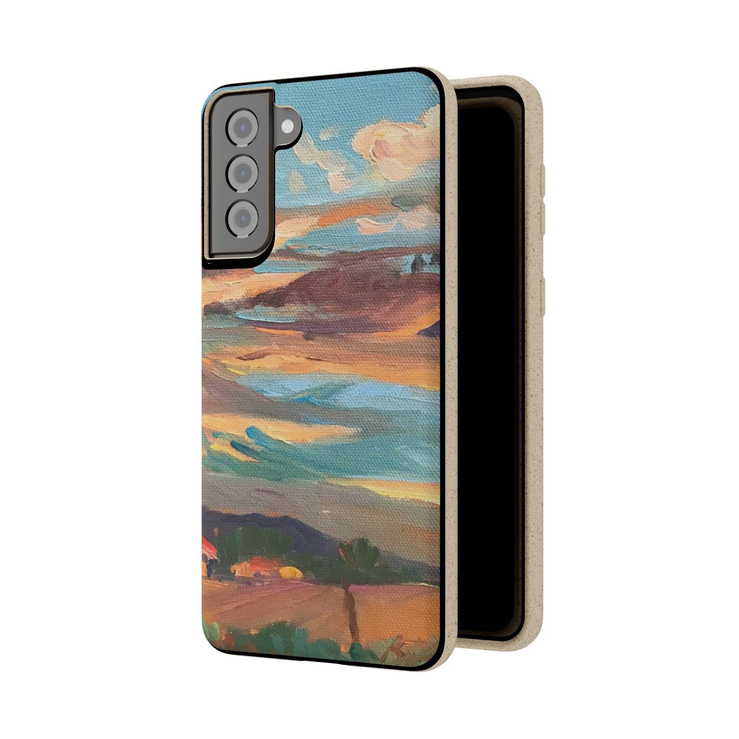 Biodegradable Phone Case with 'Fall Sky' Landscape Original Artwork by Barbara Cleary