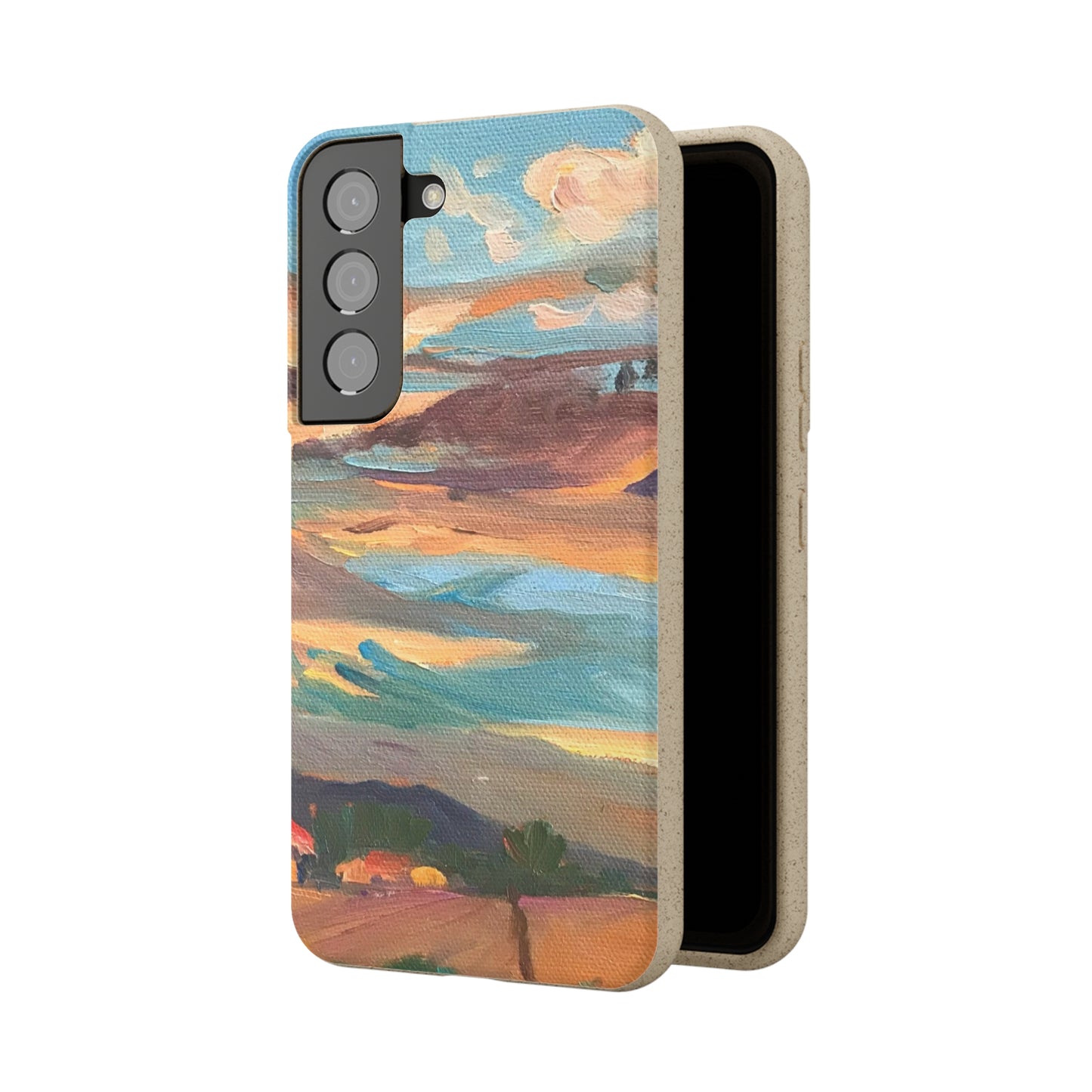 Biodegradable Phone Case with 'Fall Sky' Landscape Original Artwork by Barbara Cleary