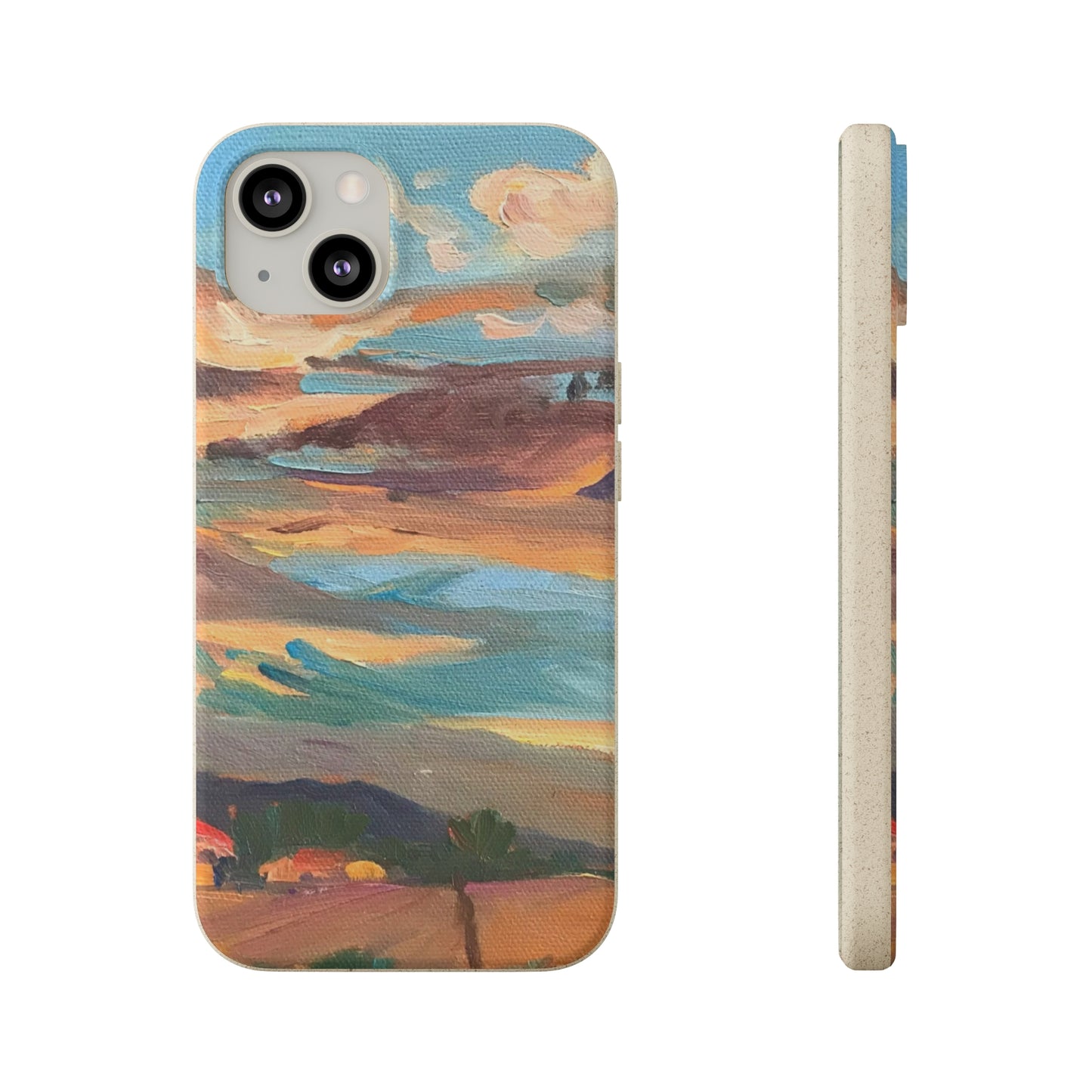 Biodegradable Phone Case with 'Fall Sky' Landscape Original Artwork by Barbara Cleary