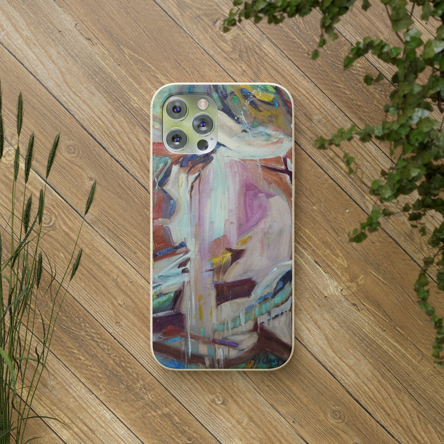 Biodegradable Phone Case with 'All Seasons' Abstract Original Artwork by Barbara Cleary