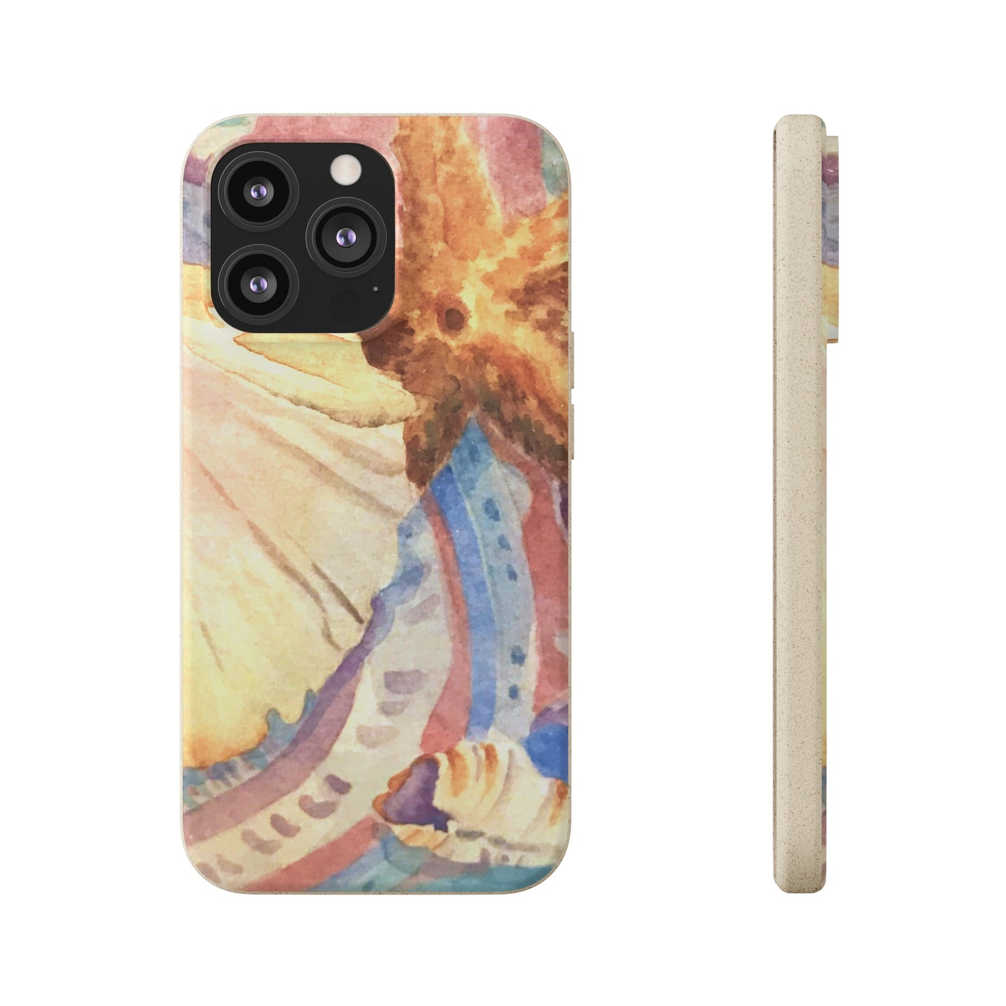 Biodegradable Phone Case with 'Treasures of the Tide' Watercolor Original Artwork by Barbara Cleary