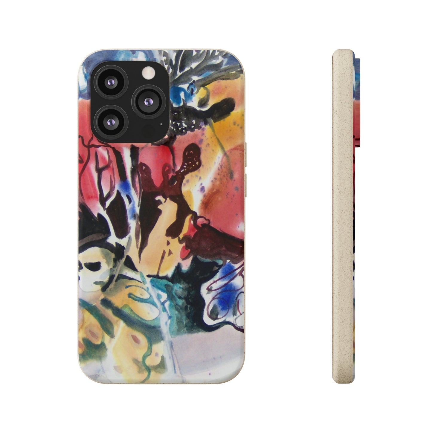 Biodegradable Phone Case with 'Floral Fantasy' Abstract Original Artwork by Barbara Cleary