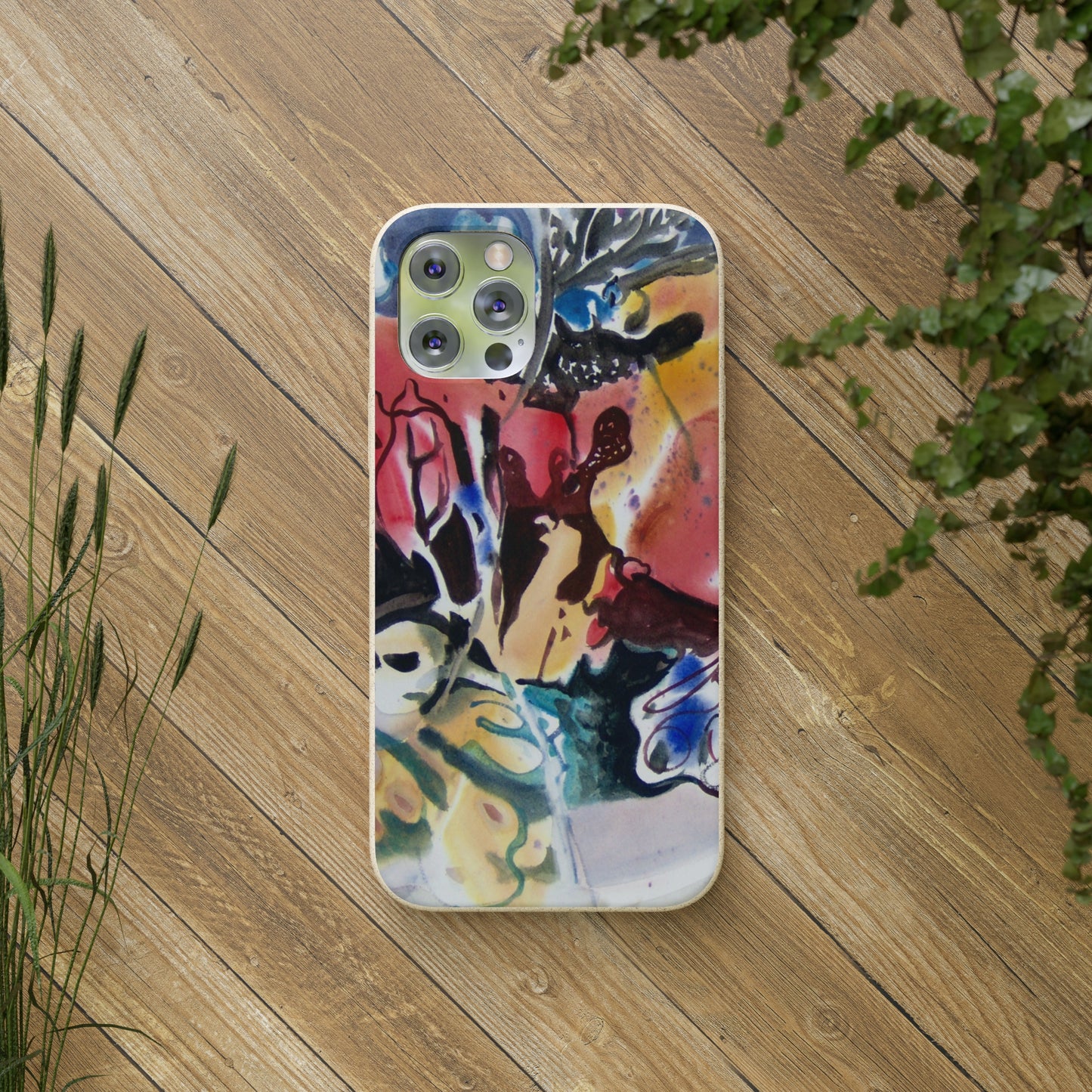 Biodegradable Phone Case with 'Floral Fantasy' Abstract Original Artwork by Barbara Cleary