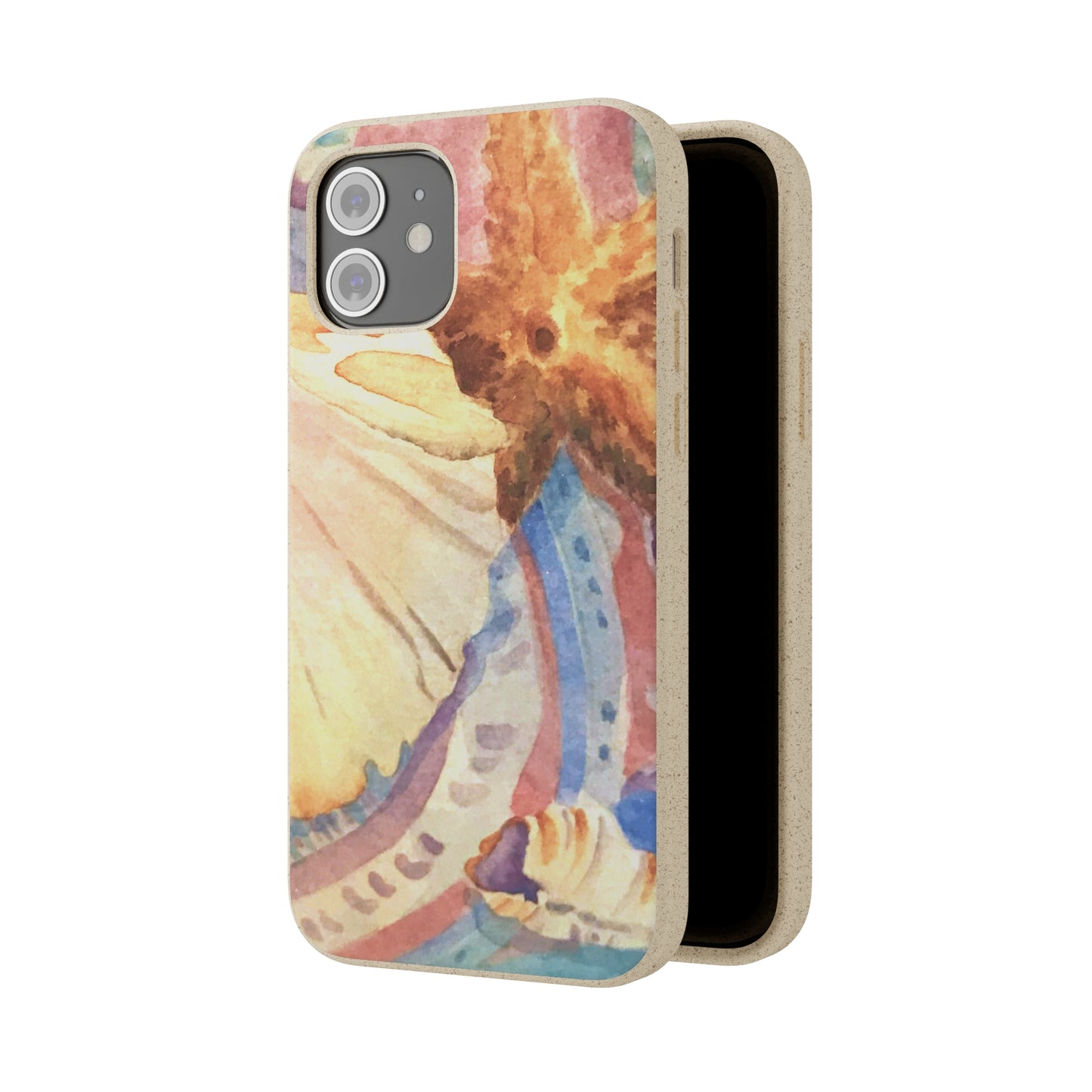 Biodegradable Phone Case with 'Treasures of the Tide' Watercolor Original Artwork by Barbara Cleary