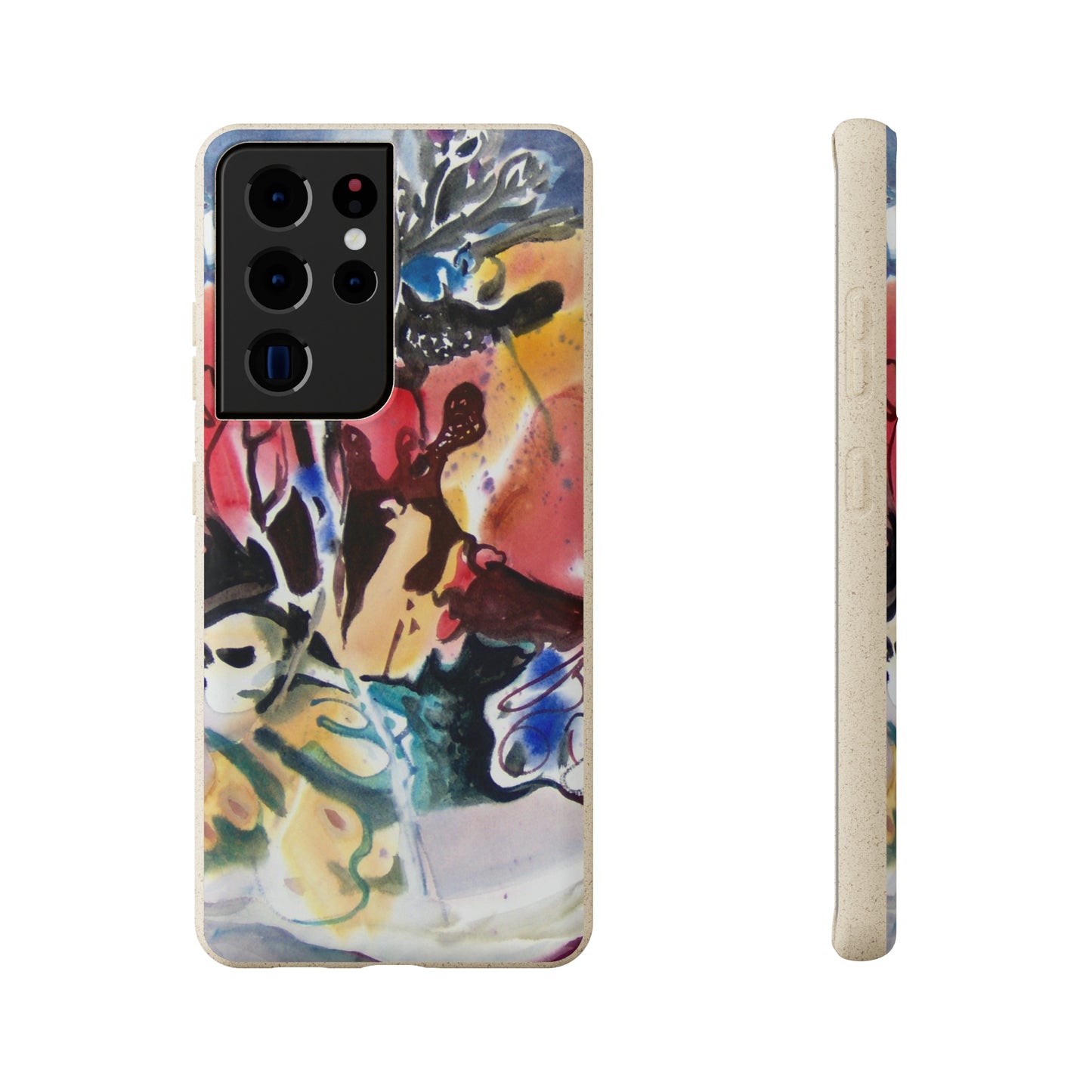 Biodegradable Phone Case with 'Floral Fantasy' Abstract Original Artwork by Barbara Cleary