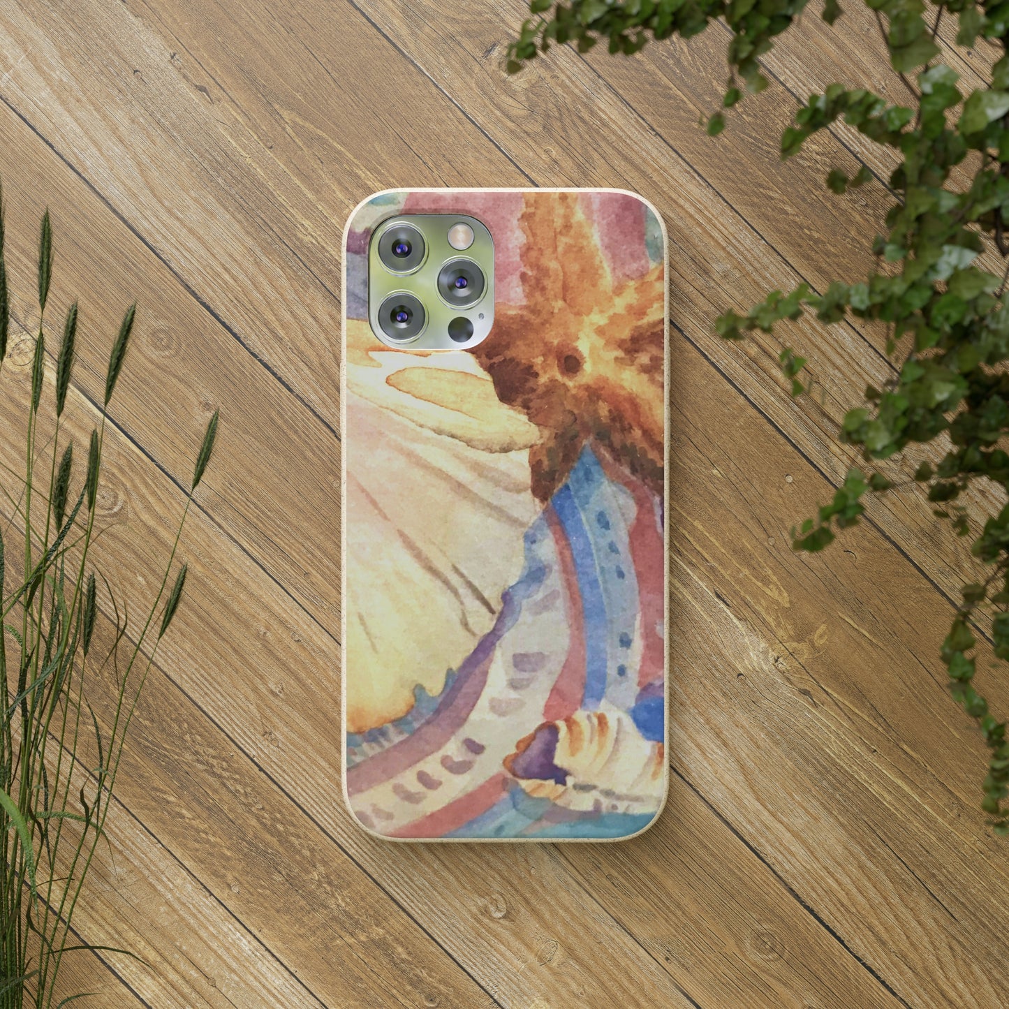 Biodegradable Phone Case with 'Treasures of the Tide' Watercolor Original Artwork by Barbara Cleary