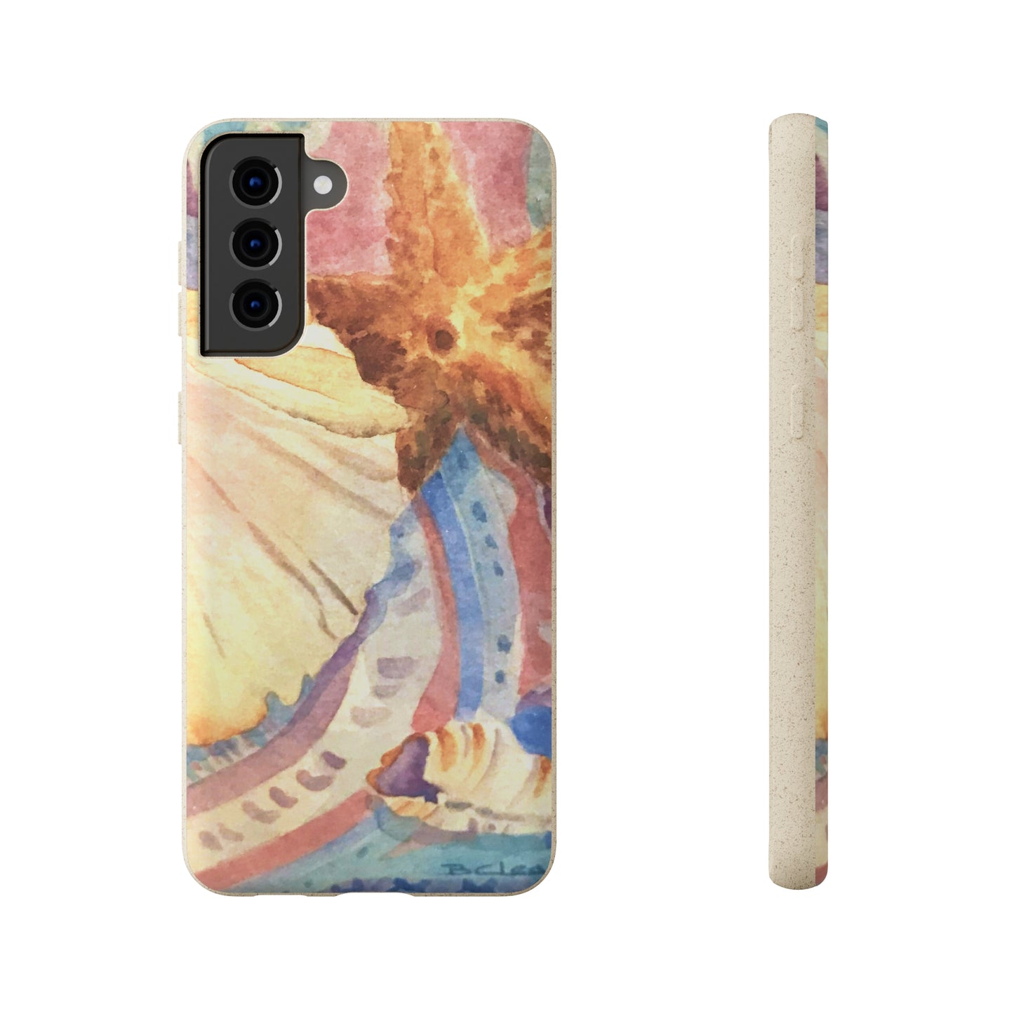 Biodegradable Phone Case with 'Treasures of the Tide' Watercolor Original Artwork by Barbara Cleary