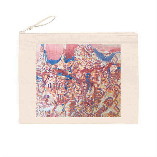 Eco-Friendly Pouch with 'Abstract Fusion' Abstract I Original Artwork by American Artist Barbara Cleary