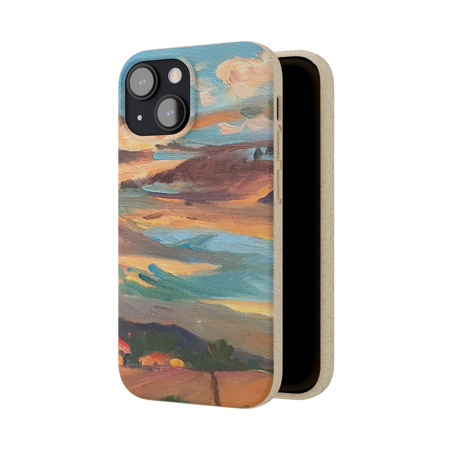 Biodegradable Phone Case with 'Fall Sky' Landscape Original Artwork by Barbara Cleary